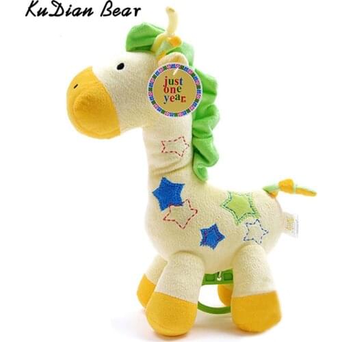 KUDIAN BEAR Baby Cute Giraffe Rattle Cartoon Plush Rattles For Baby Newborn Stuffed Toys Musical Bell For Child BC007 RP49