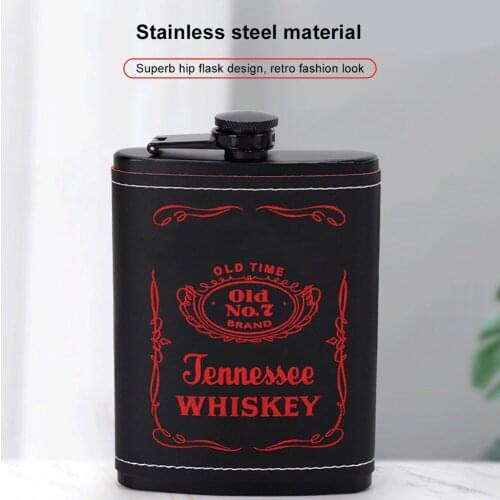 8oz Pocket Hip Flask Alcohol Bottle Portable Stainless Steel Hip Flask Flagon Whiskey Wine Pot Leather Cover Bottle