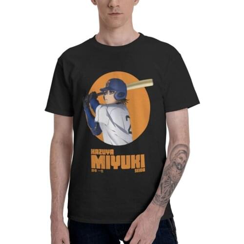 Diamond No Ace Baseball Anime Manga T-shirt Men Streetwear T Shirt Short Sleeve 100% Cotton Miyuki Kazuya Tshirt Cool Tees Tops