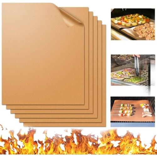 BBQ Grill Mat Barbecue Outdoor Baking Non-stick Pad Reusable Cooking Plate 40 * 60cm for Party PTFE Gril Mat Tools Accessories
