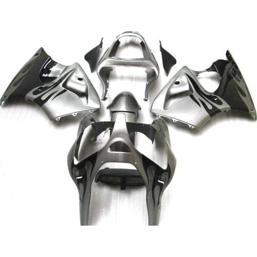 Top Selling Injection Motorcycle parts for Kawasaki Ninja ZX6R fairing kit 2000 2001 2002 silver black set zx6r 00 01 02 YH50