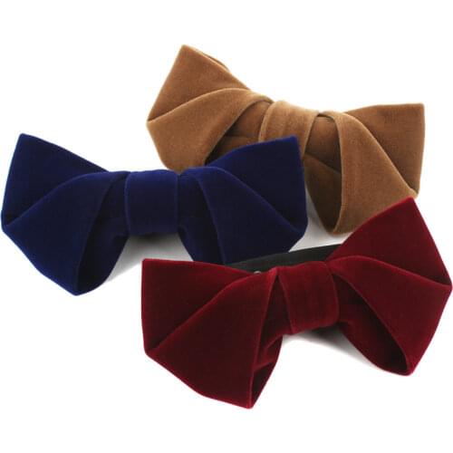 Linbaiway Fashion Men Bowtie Velvet Bow Tie Gentleman Party Bow Tie For Groom Cravat Gravata Accessories Custom Logo