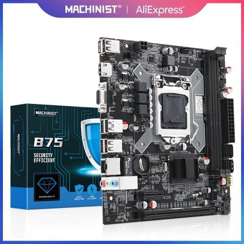 MACHINIST B75 LGA 1155 Motherboard Support Inter i3/i5/i7 Processor SATA3 M.2 NVME USB3.0 DDR3 Dual Channel Mini DTX X7-V124