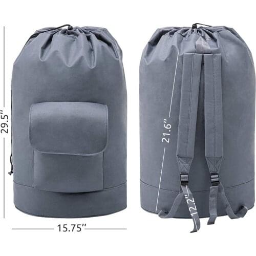 Laundry Bag Backpack with Adjustable Shoulder Straps and Drawstring Closure Dirty clothes Backpack for College Dorm Travel Camp