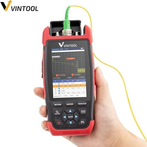 Multifunction Mini OTDR Fiber Optic Reflectometer with 8 Functions 22dB VFL OPM OLS Event Map RJ45 Cable Tester otdr