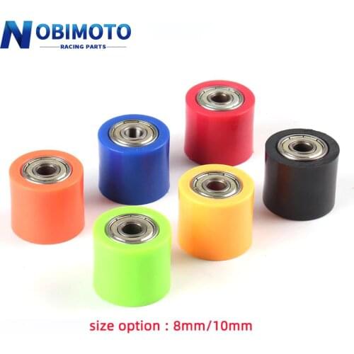 Drive Chain 6Colors 8MM 10MM Pulley Roller Slider Tensioner Wheel Guide For Pit Dirt Street Bike Motorcycle CRF YZF EXC RMZ KLX