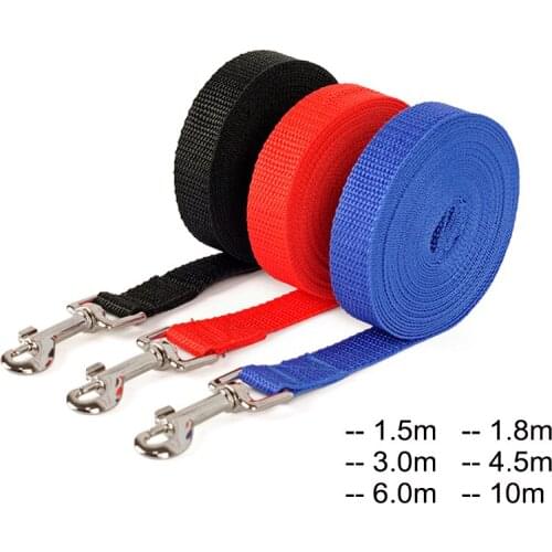 Nylon Dog Leashes 3 Colors 1.5M 1.8M 3M 4.5M 6M 10M Pet Walking Training Leash Cats Dogs Harness Collar Lead Strap Belt