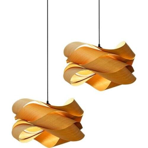 New Chinese Creative Wooden Chandelier Living Room Bedroom Southeast Asian Restaurant Aisle Modern Minimalist Decorative Lamps