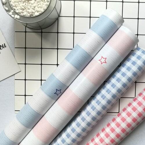 Cartoon plaid pattern Wallpaper Cute Style self adhesive wallpaper For Home Decoration Living Room Bedroom Wall Decor