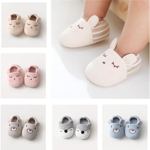 Baby Boys Girl All Seasons Shoes Cartoon Pattern Cotton fabric Shoe Unisex Non-slip Breathable Soft Bottom Toddler Shoes 0-18M