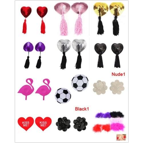 Wholesale Black Heart Shape Nipple Covers Pads Patches Self Adhesive Disposable Breast Sticker Sexy Nipple Cover Pads