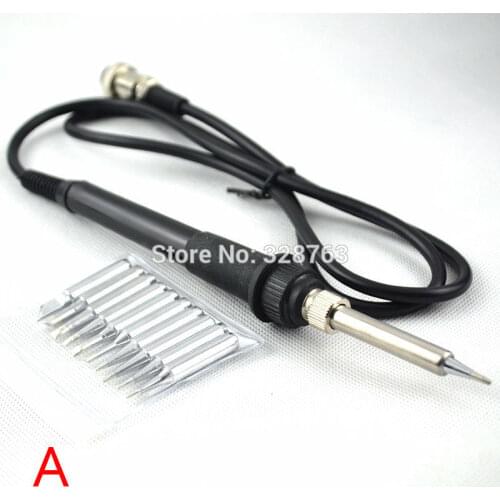 SMD Rework Soldering Station Hot Air Gun set kit Welding Repair tools Solder Iron Handle for 907 936 937 8586 5 hole +10pcs tip