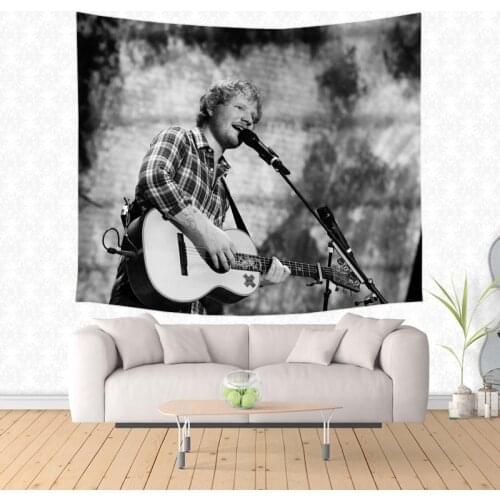 Personalized Ed Sheeran Tapestry Home Wall Blanket Sandy Beach Throw Rug Travel Mattress Sleeping Pad