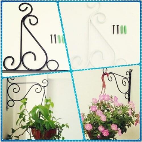 Wrought Iron Hanging Plant Stand Flower Pot Hooks Holder Classic Romantic Landscaping Bathroom Garden Decor Garden Decoration