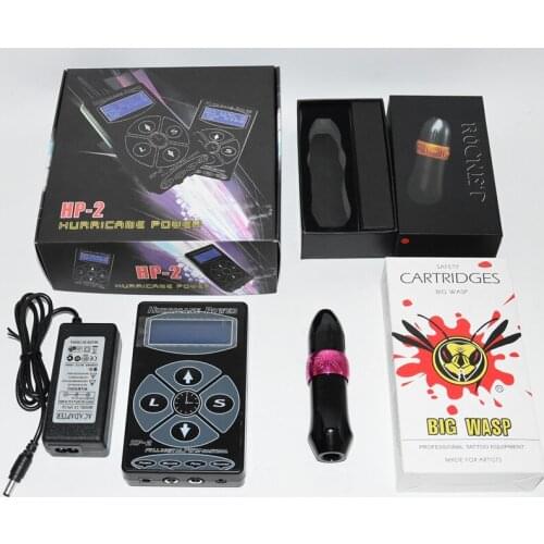 Professional Tattoo Kit Rocket V1 Tattoo Pen With HURRICANE HP-2 Tattoo Power Kit Set Supply