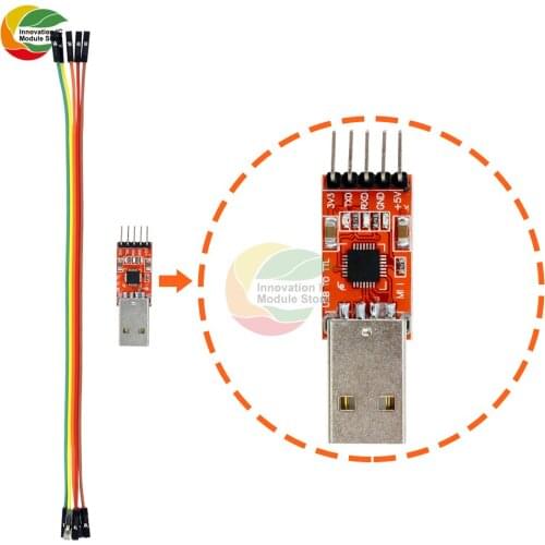 Ziqqucu CP2102 USB to UART TTL Serial STC Programmable Module PL2303 Super Brush Line for Arduino with 4 Pin Dupont Jumper Wire