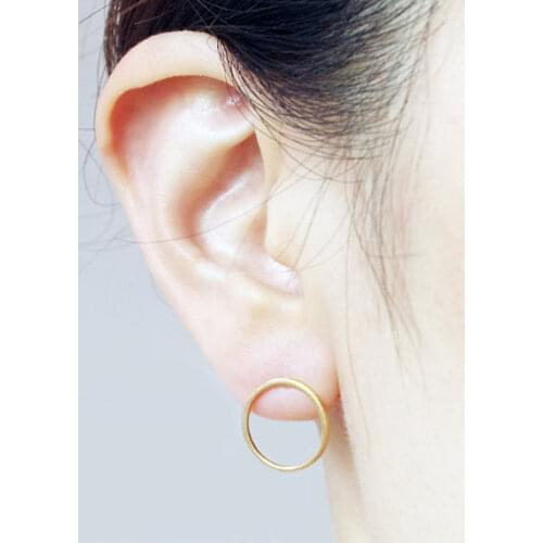 SMJEL Wholesale 30pcs-S022 Cute Fashion Simple Round Geometric Earing Open Circle studs Earrings for women Gifts
