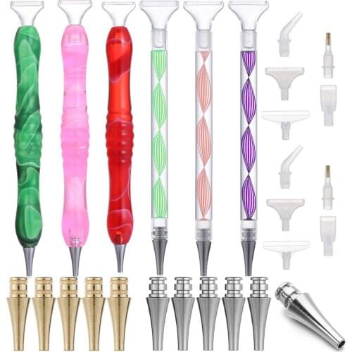 Spiral Flower 5D Diamond Painting Alloy Pen Eco-friendly Replacement Pen Heads Resin Point Drill Pens Embroidery DIY Craft Nail