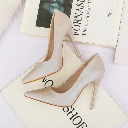 BIGTREE Soft Leather Concise High-Heeled Womens Shoes Sexy V-mouth Show Thin Women Pumps Fashion High Heels Ladies Office Shoes