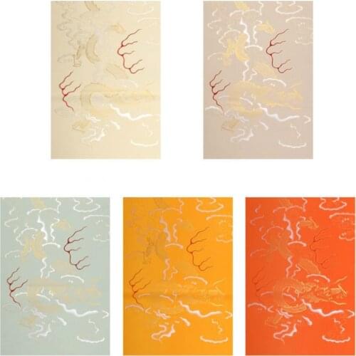 High Grade Calligraphy Letterhead 5sheets Dragon Pattern Chinese Brush Pen Calligraphy Batik Xuan Paper Half Ripe Xuan Paper