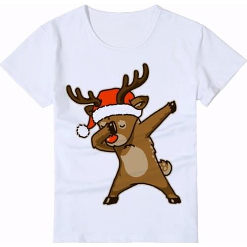Dabbing Christmas deer funny Kid t shirt Childrens white Casual tee boy girl shirt homme cute cartoon baby tshirts