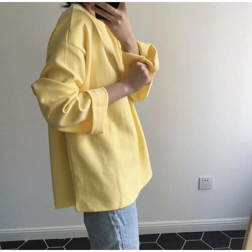 Obrix Soft Comfortable Cotton Long Sleeve O-Neck Loose Fit Casual Style Solid Color Pullover For Women