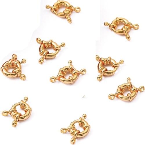 1Pc 18K Gold Plated 11mm Copper Sailor Clasps Connectors For Bracelet Necklace Chain Diy Jewelry Making Finding