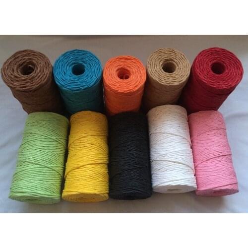 1 piece) color paper rope,paper raffia twine, decorative paper twine 2mm 100yards/spool by EMS