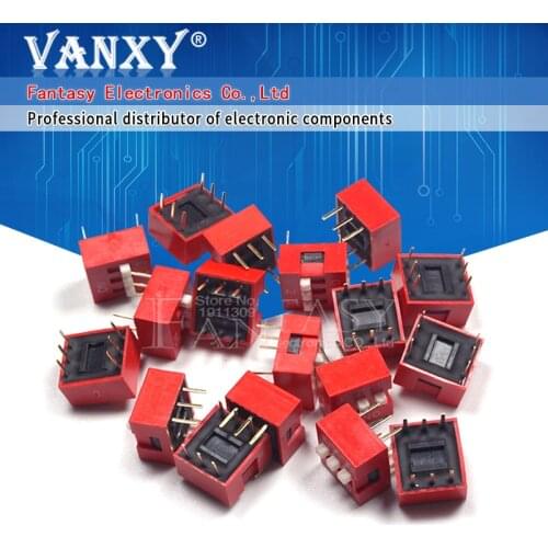 10PCS DIP Switch 3 bit Way 2.54mm Toggle Switch Red Snap Switch Wholesale Electronic