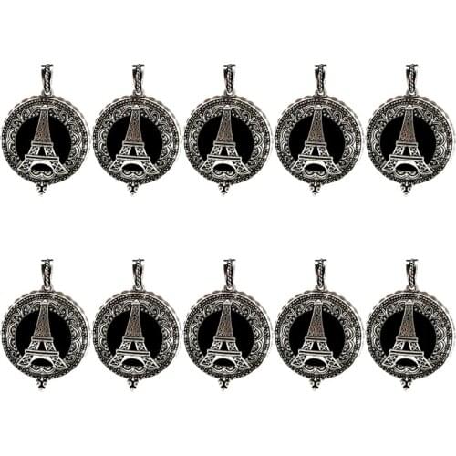 10x V715 Vintage Eiffel Tower Aroma Open Lockets Pendant Essential Oil Diffuser Aromatherapy Magnetic Jewelry Making