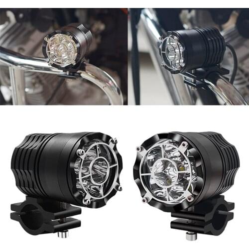2 PCS Led motorcycle headlight 6 moto led lamps with Explosion-proof Net For BMW Fog Passing Light Black Waterproof