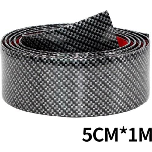 5CM*1M Car Sticker Carbon Fiber Rubber DIY Door Sill Protector Edge Guard Strip Anti Scratch Tape Waterproof Protection Film