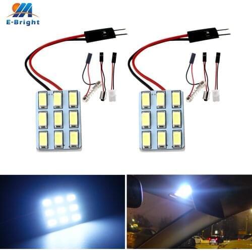 50pcs LED Panel Light 5730 9 SMD 12V DC With T10 BA9S Festoon Adapters Reading Light Panel Lights Super White Color