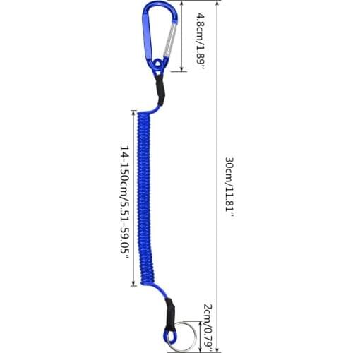 6pcs Fishing Coiled Lanyard Heavy Duty Safety Boating Rope Retractable Wire Fishing Tools Lanyards