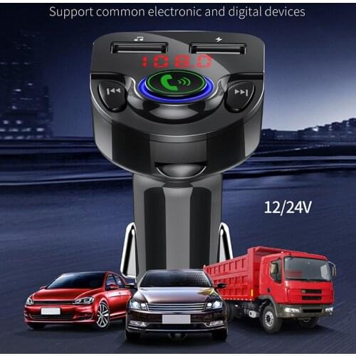 Car Bluetooth FM Transmitter Wireless Handsfree Car Kit MP3 Player Dual USB Charger PUO88