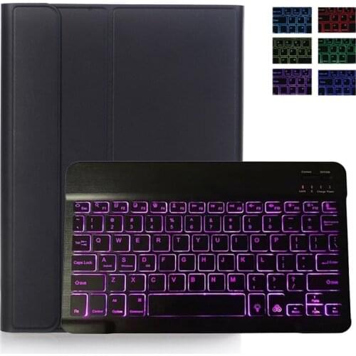 7 Color Backlight Wireless Keyboard Case for Huawei Matepad T10 9.7 PU Leather Cover for Huawei Matepad T10S Keyboard Case
