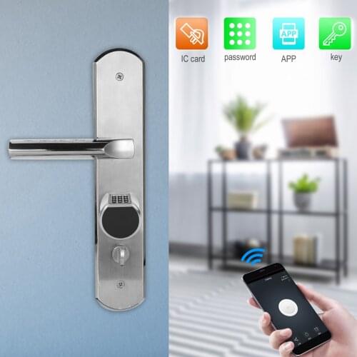 Cylinder Lock Smart Door Lock Electronic Door Lock Anti-Theft Zinc alloy Bluetooth APP/Password/Key/IC Card