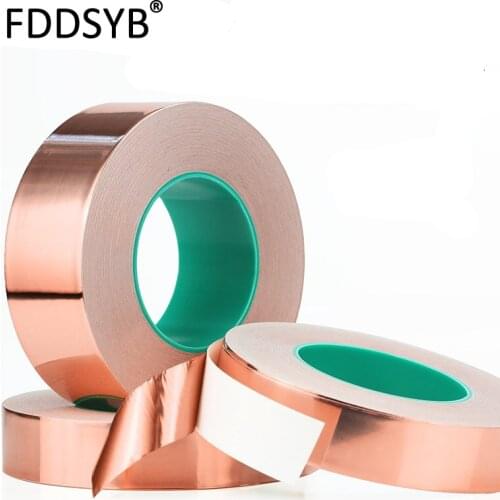 3~50mm *25M Double Sided Conduct Copper Foil Tape Mask Electromagnetic Shielding double side conductive copper foil tape