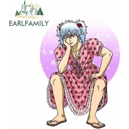 EARLFAMILY 13cm x 9.3cm For GINTAMA Funny Car Stickers Anime Decal Waterproof Vinyl Material Graffiti Sticker Decoration