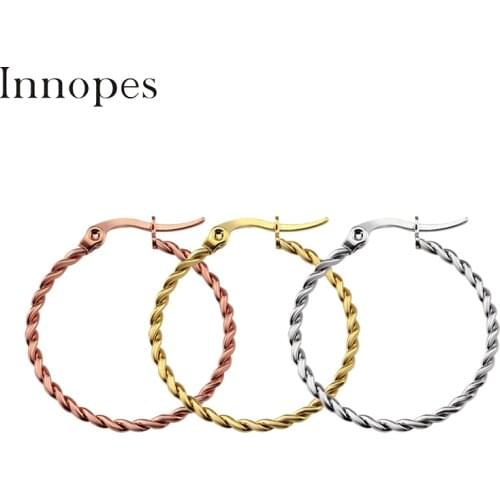 Hot Sale Trendy Circle Hoop Earrings Gold Color Twisted Wave Pattern Hoops For Women Jewelry Creole Boucle D'oreille Bijoux