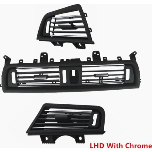 With Chrome Car rear Front Console Center Gril Dash AC Air Heater Vent cover For BMW F10 F11 F18 5 Series 520 523 525