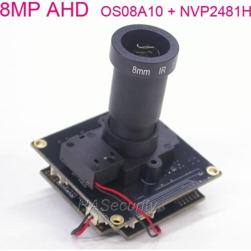 AHD 8.0MP @15FPS 3840 x 2160 1/1.8" OmniVision OS08A10 CMOS + NVP2481 CCTV camera module PCB board +OSD cable +IRC+8mm 12MP Lens