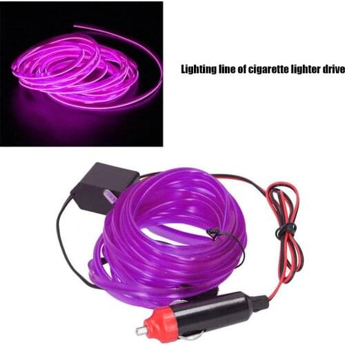 12V Car Atmosphere Lights EL Neon Wire Strip Light with cigarette lighter plug Auto Interior Decorative Ambient Neon Lamp