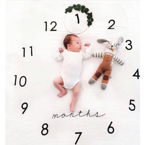 Newborn Baby Photography Blanket Monthly Growth Milestone Prop Background Photo Shoot Bedding Blanket