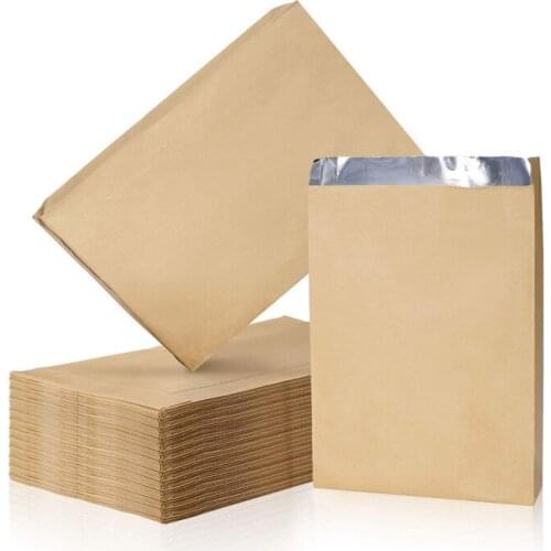 500Pcs/Lot Disposable Food Storage Bag Kraft Paper Bakery Bags Lunch Bag Aluminum Foil Greaseproof Burger BBQ Cookie Bags