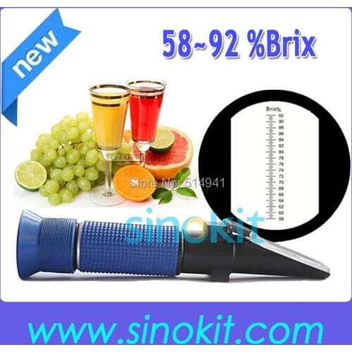 Wholesales Cheap 58-92% Brix Sugar and Plastic Refractometer package without calibration oil P-RHB-92ATC Blue