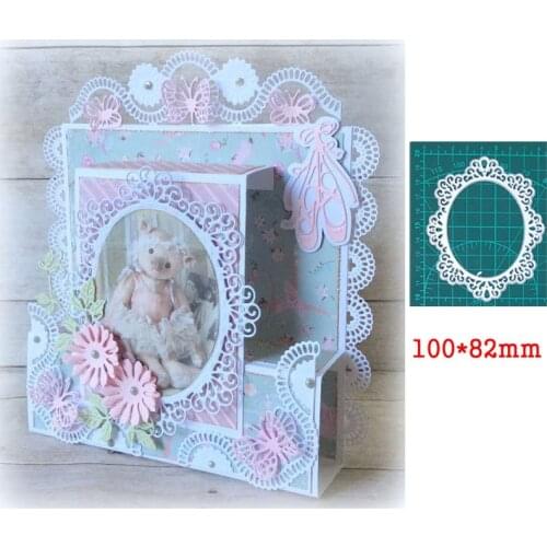 Oval Frame Hollow Wave Lace Metal Cutting Dies For Stamps Scrapbooking Stencils DIY Paper Album Cards Decor Embossing 2020 New