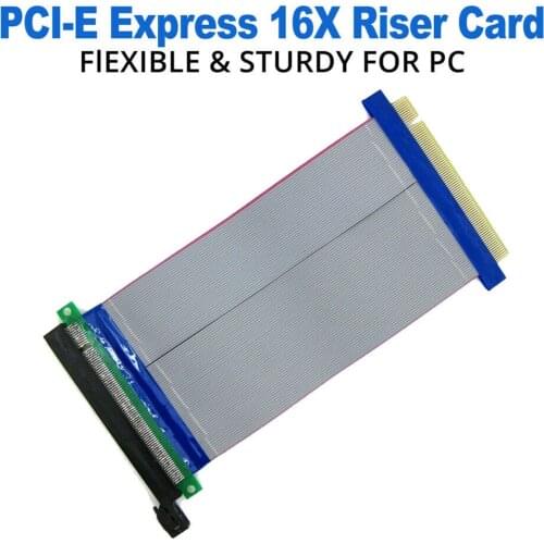 PCI-E Riser Card Adapter PCI Express 16X to 16X Extension Cable Flexible Ribbon Extender for Bitcoin Litecoin Miner 19CM