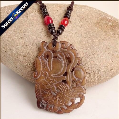 Real Hand-carved Figure Natural Agates Stone Lucky Amulet Pendant Beads Necklace For Women Men Fashion Charm Jewelry AA458