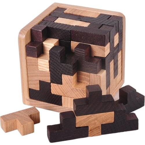 Educational Wood Puzzles For Adults Kids Brain Teaser 3D Russia Kong-Ming Luban Development Kids Toy Children Gift Baby Wood Toy